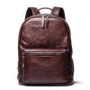 Brown Leather Men's 15'' Laptop Backpack School Backpack Travel Backpack For Men