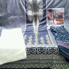 3 PC Unstitched Embroidered Lawn Suit with Chiffon Dupatta and Chicken Trouser
