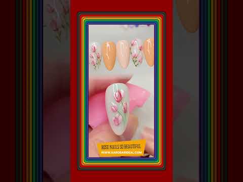 Crazy nail art | rose nails so beautiful