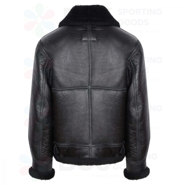 Black leather flight jacket - Image 2