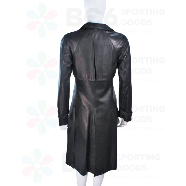 Black Leather Trench Coat - Image 5