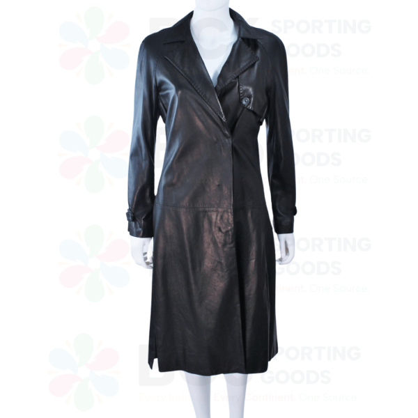 Black Leather Trench Coat