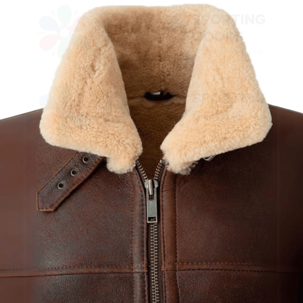 Leather aviator jacket - Image 3