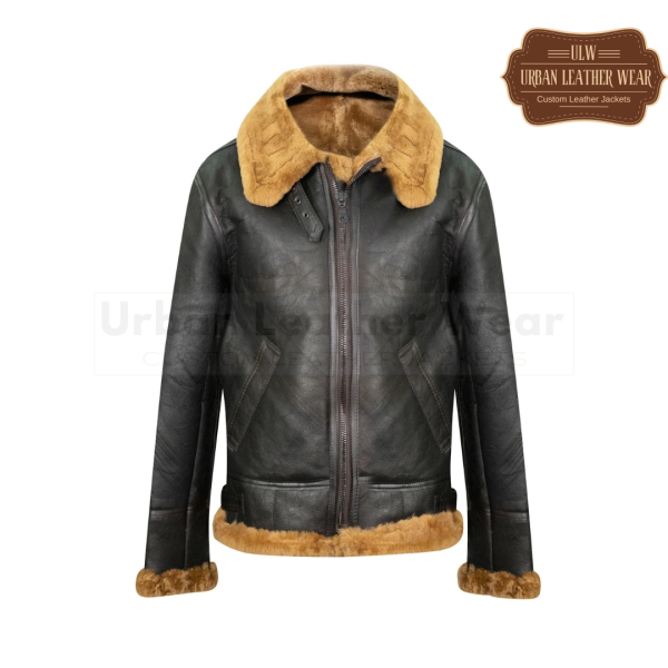 Men B3 Shearling Bomber Leather Jacket (Ginger)