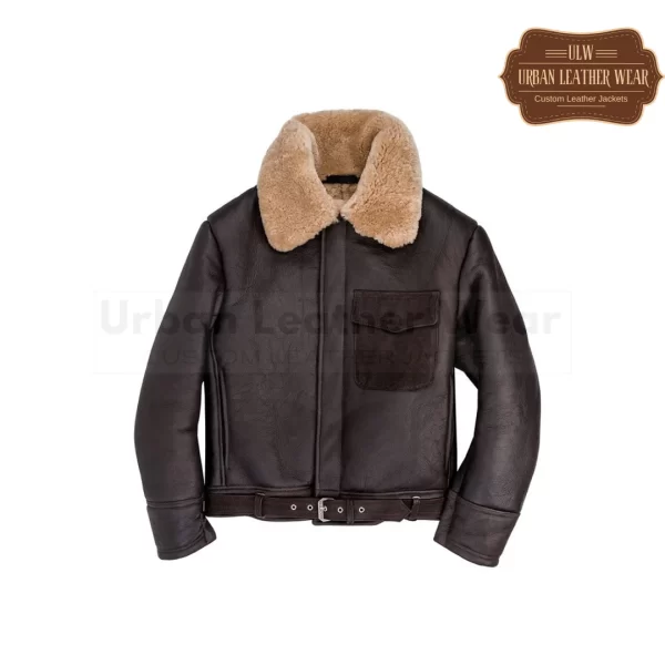 Men B3 Brown leather bomber Jacket