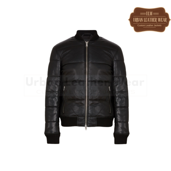 Men Puffer Bomber Jacket Black