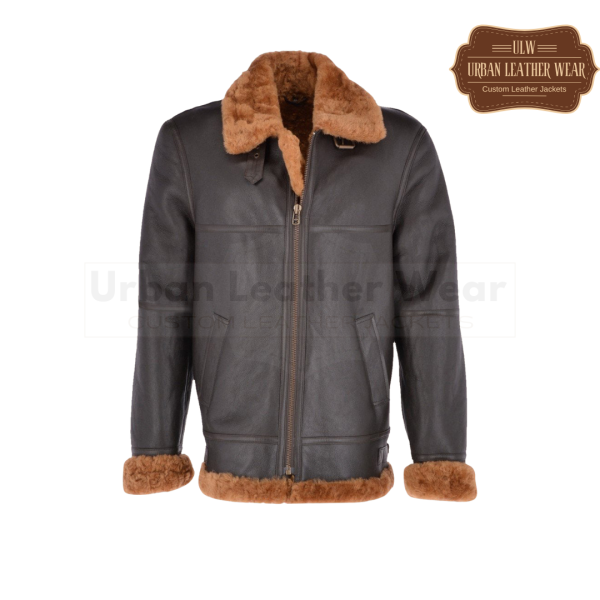 RAF Shearling Leather Jacket For Men