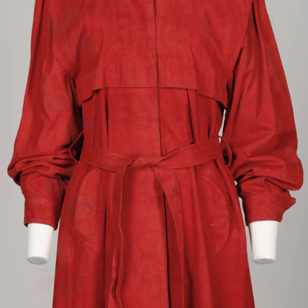 Red Leather Trench Coats - Image 3