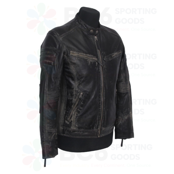 Distressed Leather Jacket - Image 3