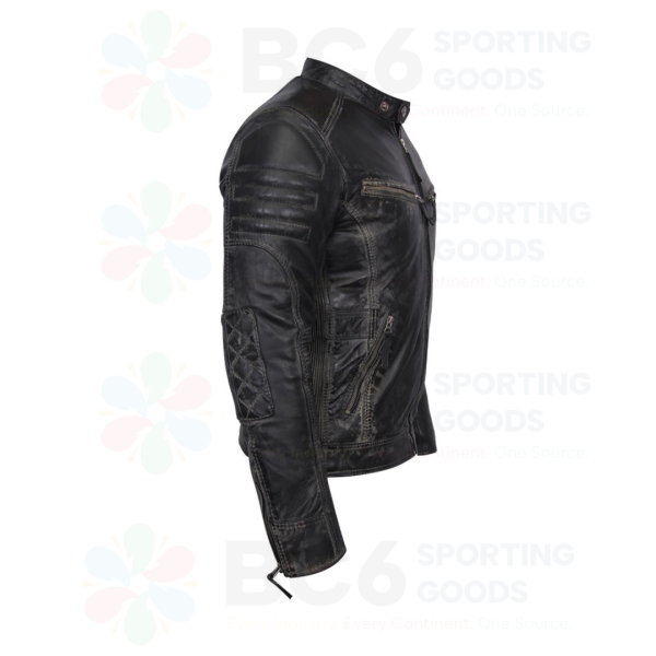 Distressed Leather Jacket - Image 4