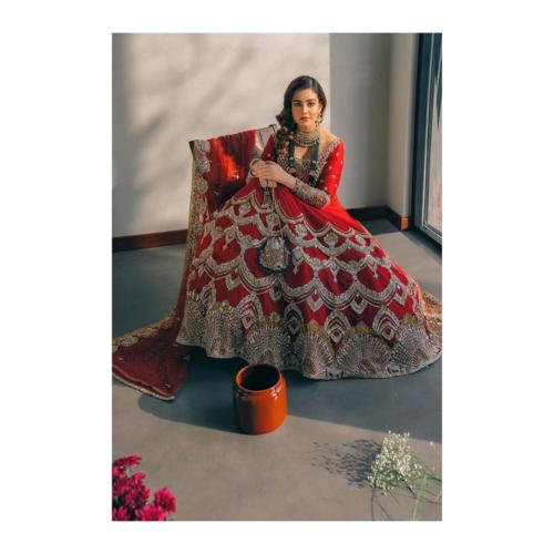 Zara Noor Abbas Wearing Sadaf Fawad Khan's bridal wear