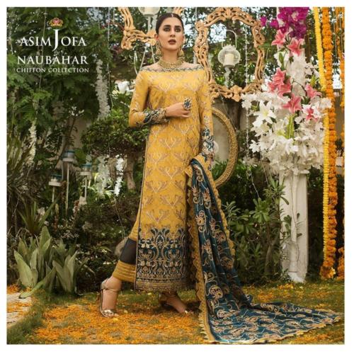 Asim Jofa New Chiffon Colection - Naubahar - Eid ul Adha 2020